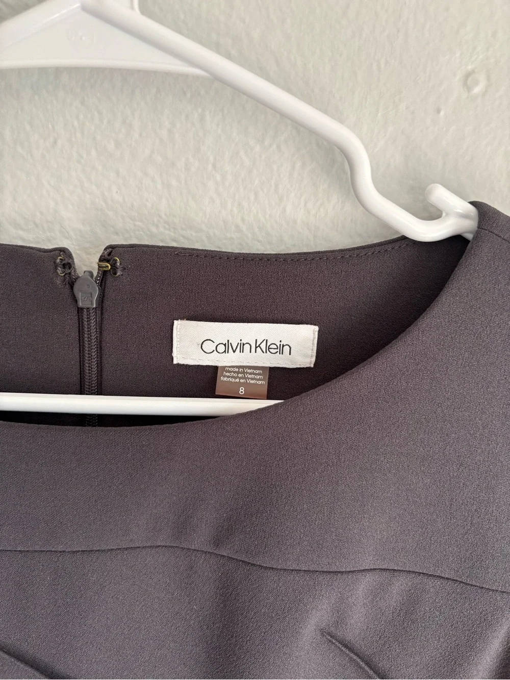 Calvin Klein Dress Women's Sz 8 gray 3/4 Sleeve formal mother of bride business